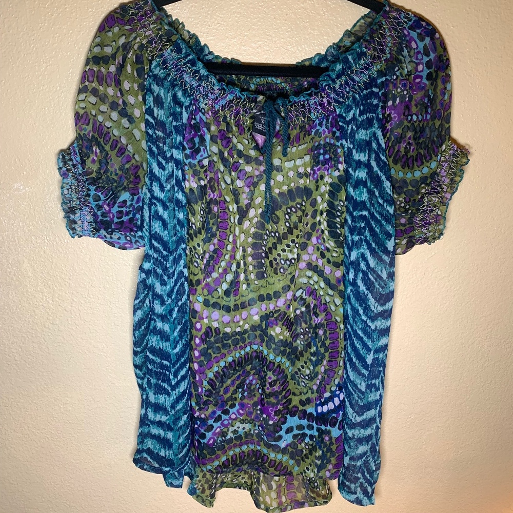 Vintage sheer whimsigoth peasant blouse